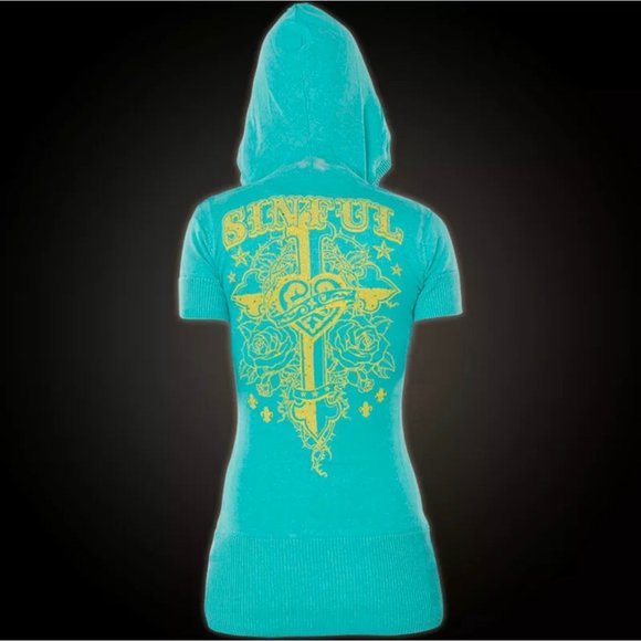 Sinful AFFLICTION Womens T-Shirt JESSIE SWEATER - Picture 5 of 9